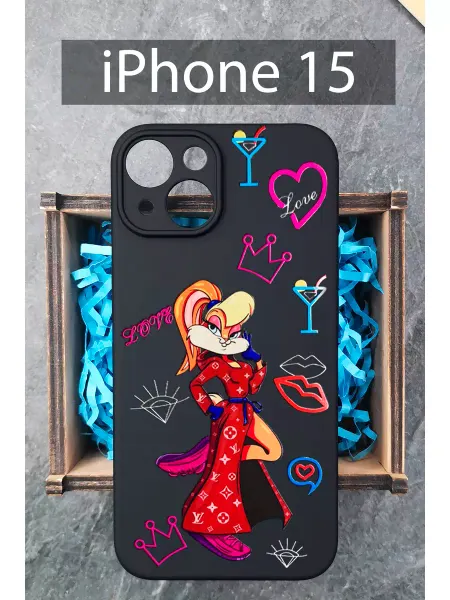 COVERGOOD Чехол на iPhone 15 с принтом силиконовый