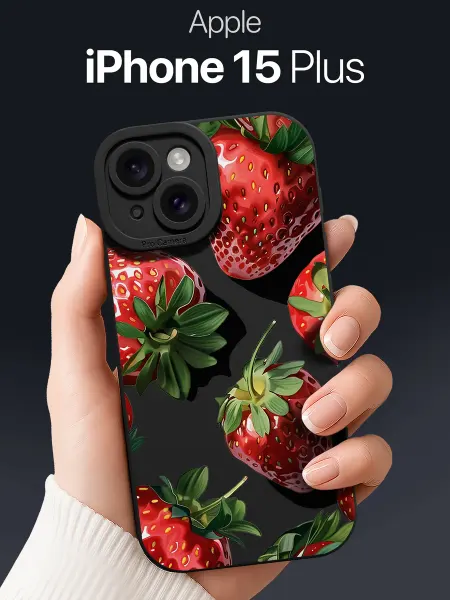 SCDesign Чехол на iPhone 15 Plus с клубникой