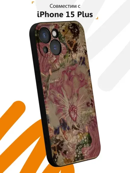 Мобилиус Чехол-бампер на iPhone 15 Plus с принтом Пинтерест