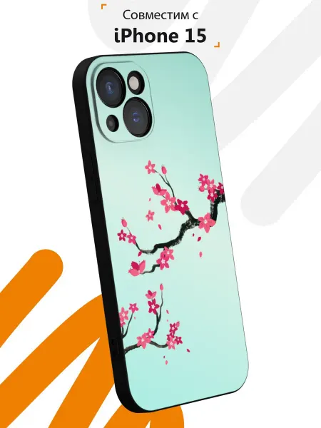 Мобилиус Чехол на iPhone 15 с принтом Сакура