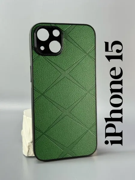 Чехол на iPhone 15, текстура зеленый