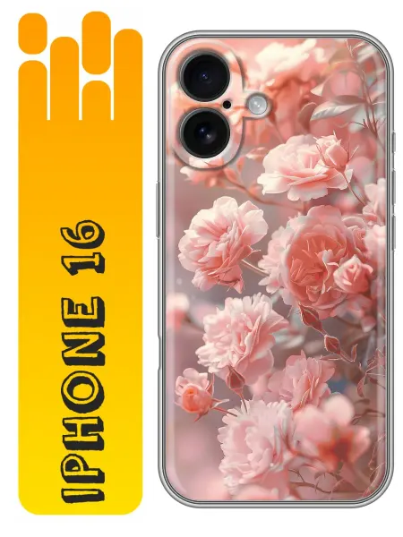 360skin Чехол на Iphone 16 женский розы цветы