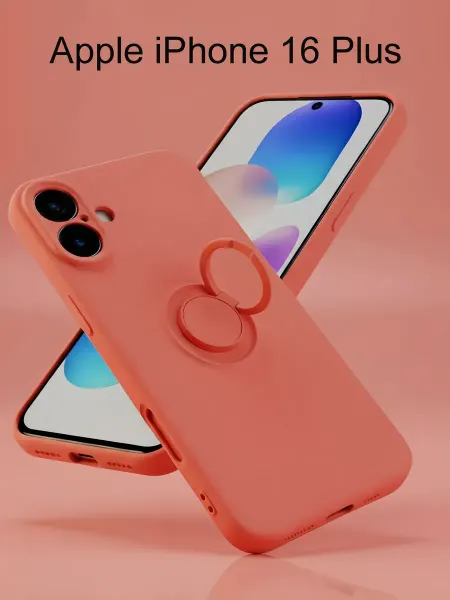 Чехол для Apple iPhone 16 Plus, с кольцом, Soft Touch