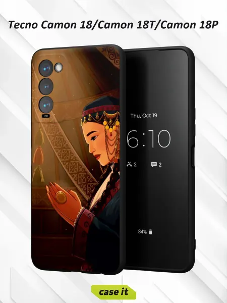 Case it Чехол на Tecno Camon 18с принтом Девушка