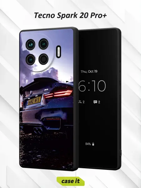 Case it Чехол на Tecno Spark 20 Pro + с принтом Бампер BMW