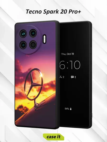 Case it Чехол на Tecno Spark 20 Pro +с принтом звезда Mercedes-Benz
