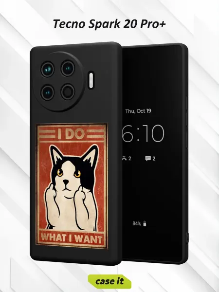 Case it Чехол на Tecno Spark 20 Pro +с принтом I do what I want