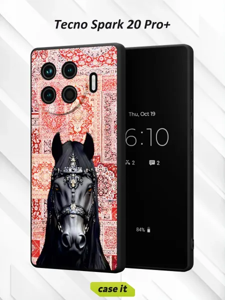 Case it Чехол на Tecno Spark 20 Pro +с принтом лошадь на ковре