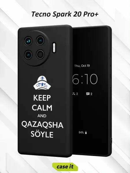 Case it Чехол на Tecno Spark 20 Pro +с принтом Надпись