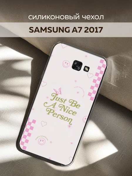 SAMSUNG Чехол на Galaxy A7 2017 с надписью