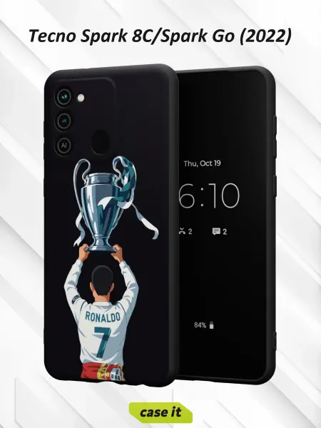Case it Чехол на Tecno Spark 8C GO 2022 принт Роналду с кубком