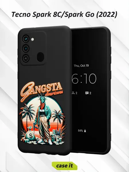Case it Чехол на Tecno Spark 8C GO 2022с принтом American gangster