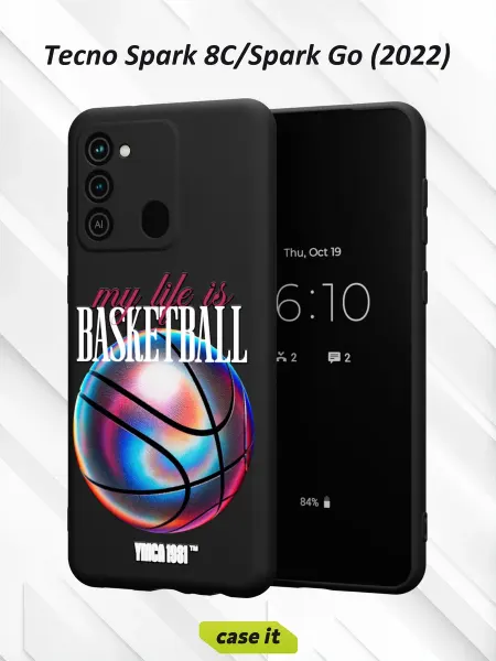 Case it Чехол на Tecno Spark 8C GO 2022с принтом BASKETBBALL