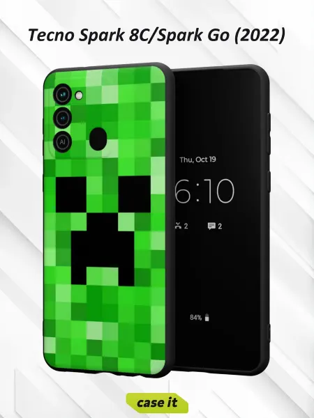 Case it Чехол на Tecno Spark 8C GO 2022с принтом Creeper