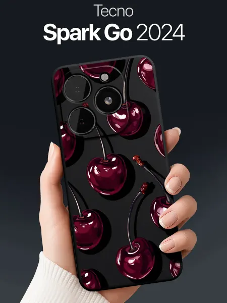 SCDesign Чехол на Tecno Spark Go 2024 с вишнями