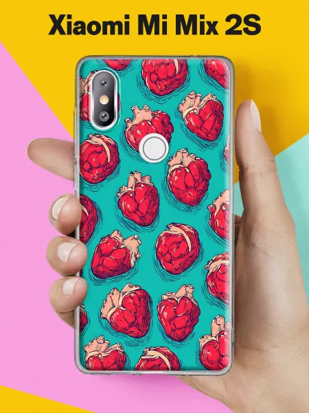 Xiaomi Чехол на Mi Mix 2S с принтом Анатомические сердца