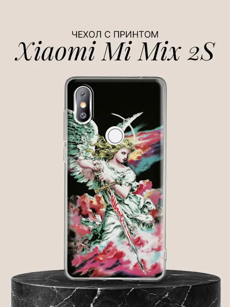 Xiaomi Чехол на Mi Mix 2S с принтом Ангел с мечом в цветах