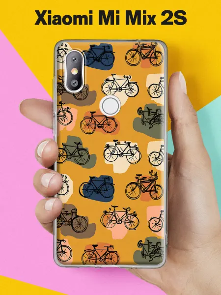 Xiaomi Чехол на Mi Mix 2S с принтом Белые велосипеды