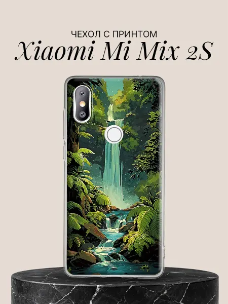 Xiaomi Чехол на Mi Mix 2S Водопад в тропическом лесу