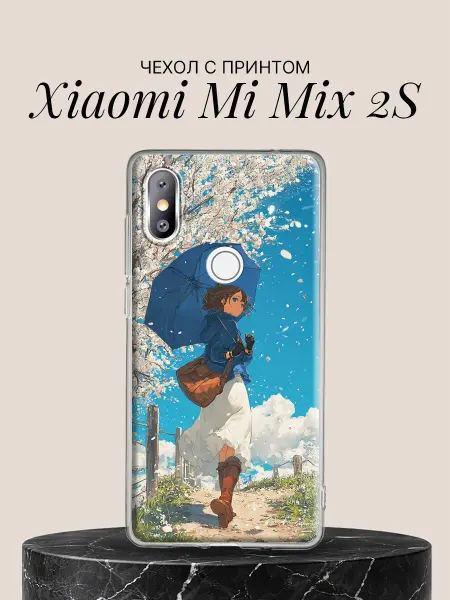 Xiaomi Чехол на Mi Mix 2S Девушка с зонтом под сакурой