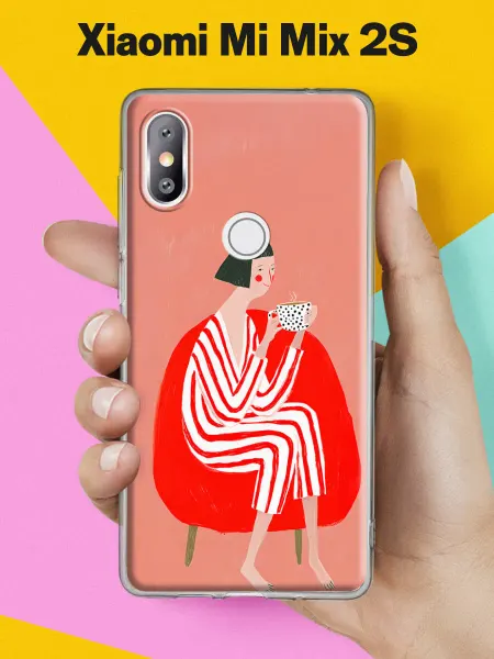 Xiaomi Чехол на Mi Mix 2S с принтом Девушка с чашкой чая