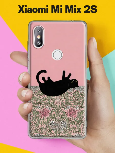 Xiaomi Чехол на Mi Mix 2S с принтом Игривый котик на цветах