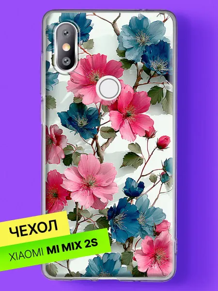 Xiaomi Чехол на Mi Mix 2S с принтом Сакура и индиго