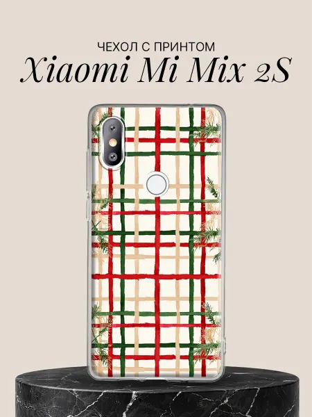 Xiaomi Чехол на Mi Mix 2S с принтом Рождественская клетка