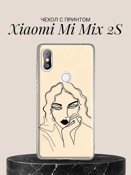Xiaomi Чехол на Mi Mix 2S с принтом Женский портрет линиями