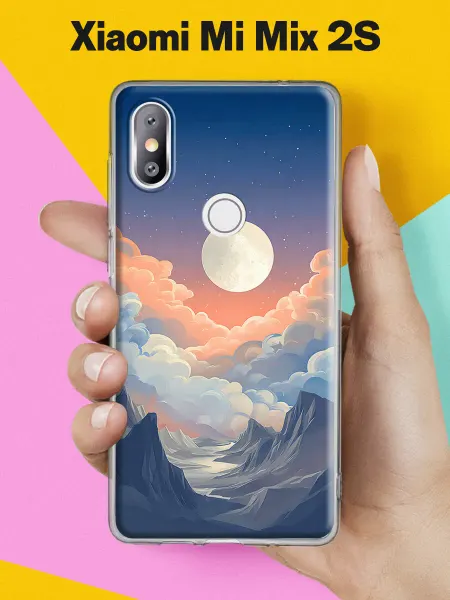 Xiaomi Чехол на Mi Mix 2S с принтом Луна над облаками