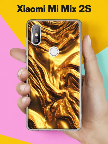 Xiaomi Чехол на Mi Mix 2S с принтом Золотые потоки металла