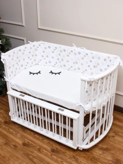 Защитные плоские бортики в детскую кроватку для новорожденных, 120×30 см