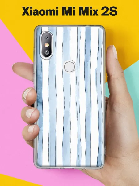Xiaomi Чехол на Mi Mix 2S с принтом Нежные голубые полосы