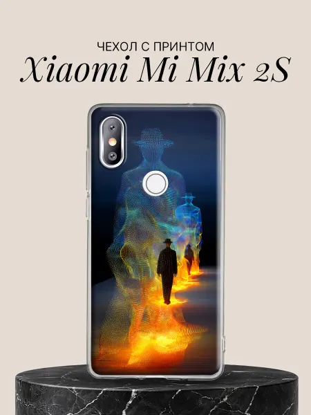 Xiaomi Чехол на Mi Mix 2S Силуэт в шляпе из огня и света