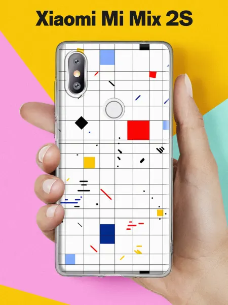 Xiaomi Чехол на Mi Mix 2S с принтом Цветная решётка