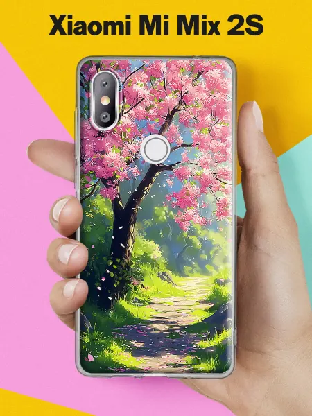 Xiaomi Чехол на Mi Mix 2S с принтом Сакура в цвету