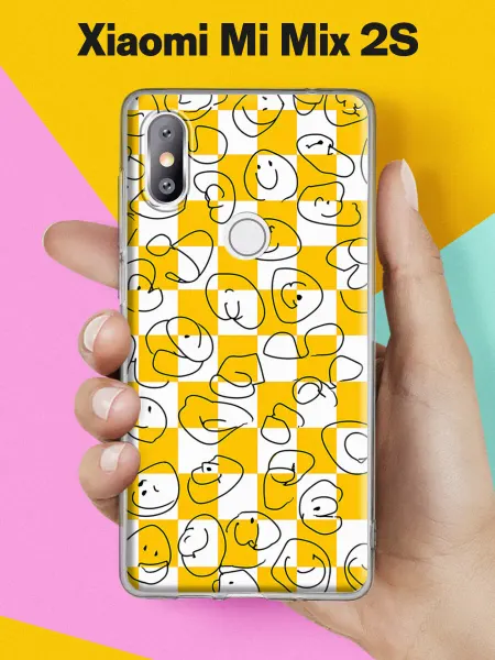 Xiaomi Чехол на Mi Mix 2S с принтом Улыбчивые смайлики