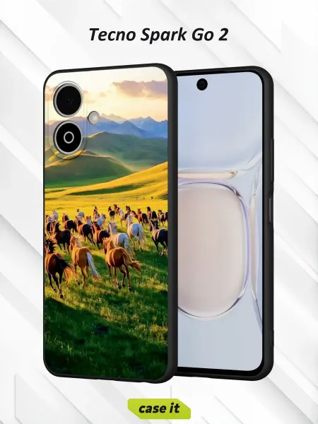 Case it Чехол на Tecno Spark Go 2с принтом Лошади