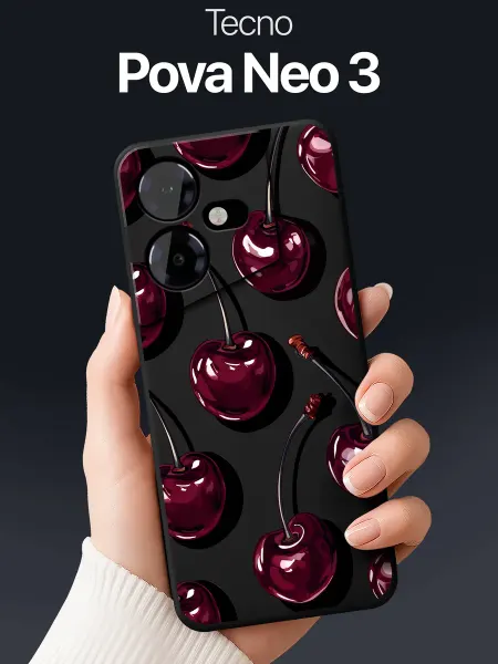SCDesign Чехол на Tecno Pova Neo 3 с вишнями