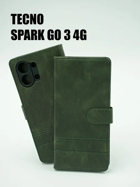 Not typical Чехол на Tecno Spark GO 3 книжка зеленый