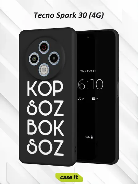 Case it Чехол на Tecno Spark 30 4Gс принтом Kop soz bok soz