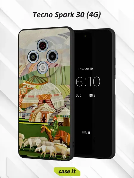 Case it Чехол на Tecno Spark 30 4Gс принтом Степные истории