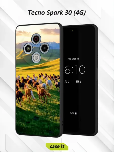 Case it Чехол на Tecno Spark 30 4Gс принтом Лошади
