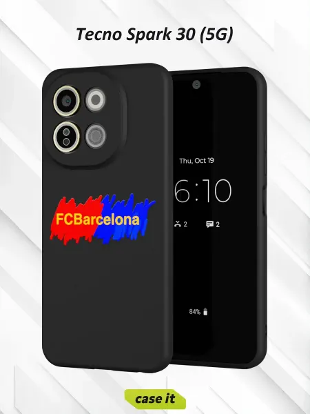 Case it Чехол на Tecno Spark 30 5G с принтом надпись FC Barcelona