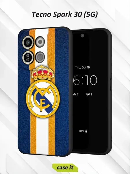 Case it Чехол на Tecno Spark 30 5Gс принтом Real Madrid CF