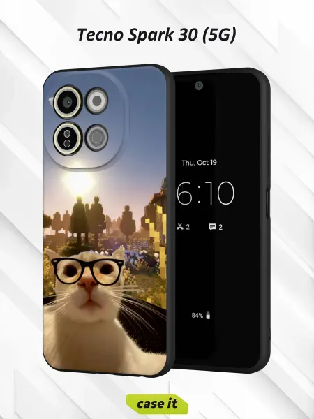 Case it Чехол на Tecno Spark 30 5Gс принтом Умный кот