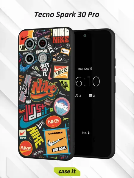 Case it Чехол на Tecno Spark 30 Proс принтом Nike