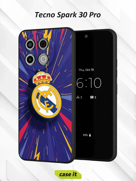 Case it Чехол на Tecno Spark 30 Pro с принтом Мадридский Реал