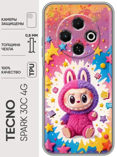 Trendmall Чехол на Tecno Spark 30C Labubu Лабубу