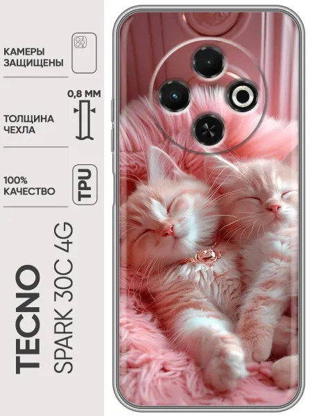 Trendmall Чехол на Tecno Spark 30C котята котики (женский)